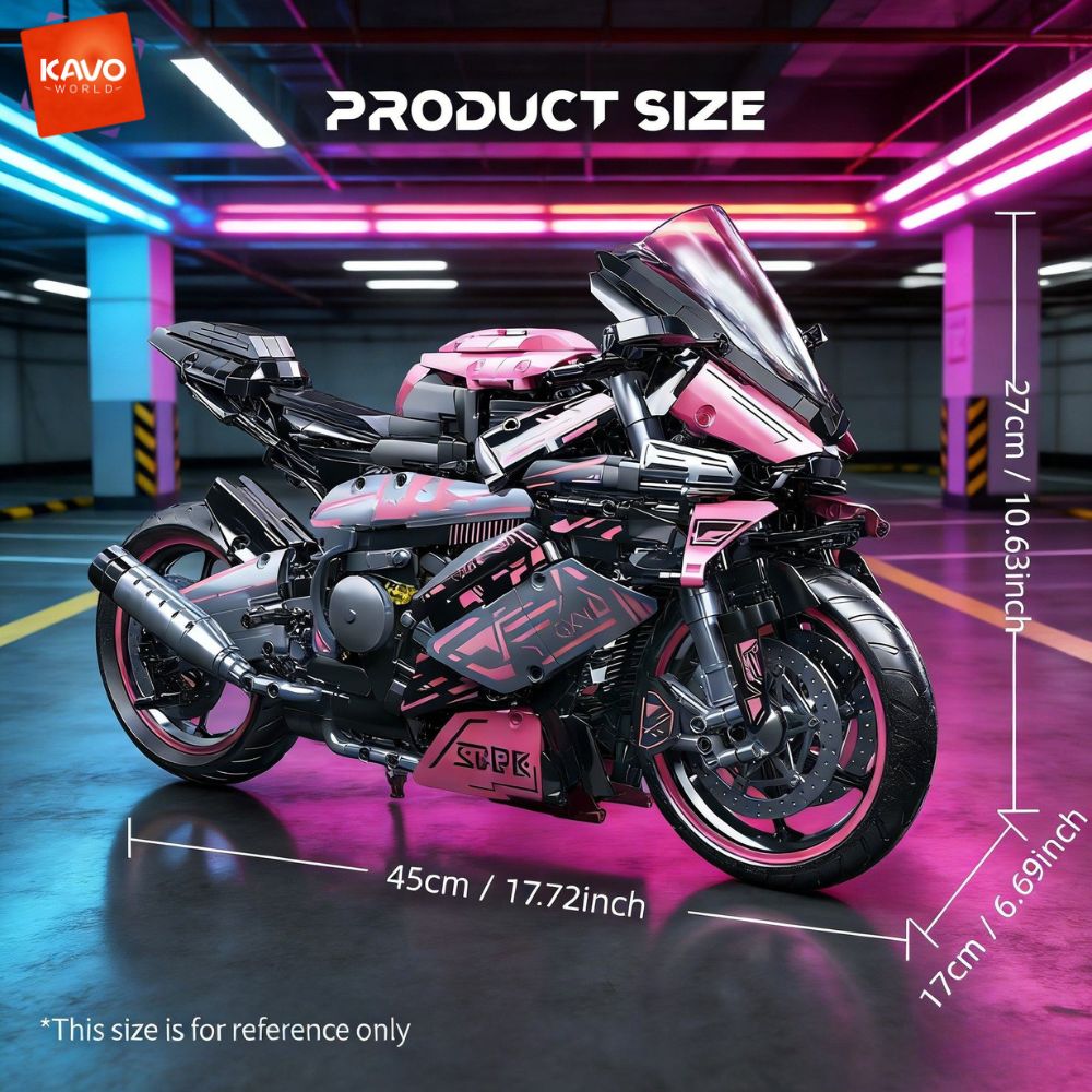KAVOWORLD 2096PCS Roze Motorfi - Model Kit In Era recensie en prijs